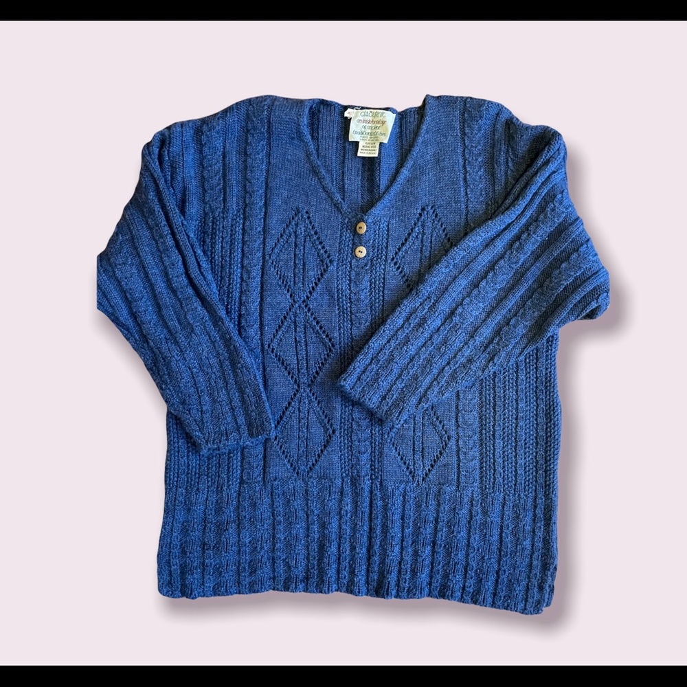 Cladyknit Irish Hand Knit 100% wool sweater Sz M